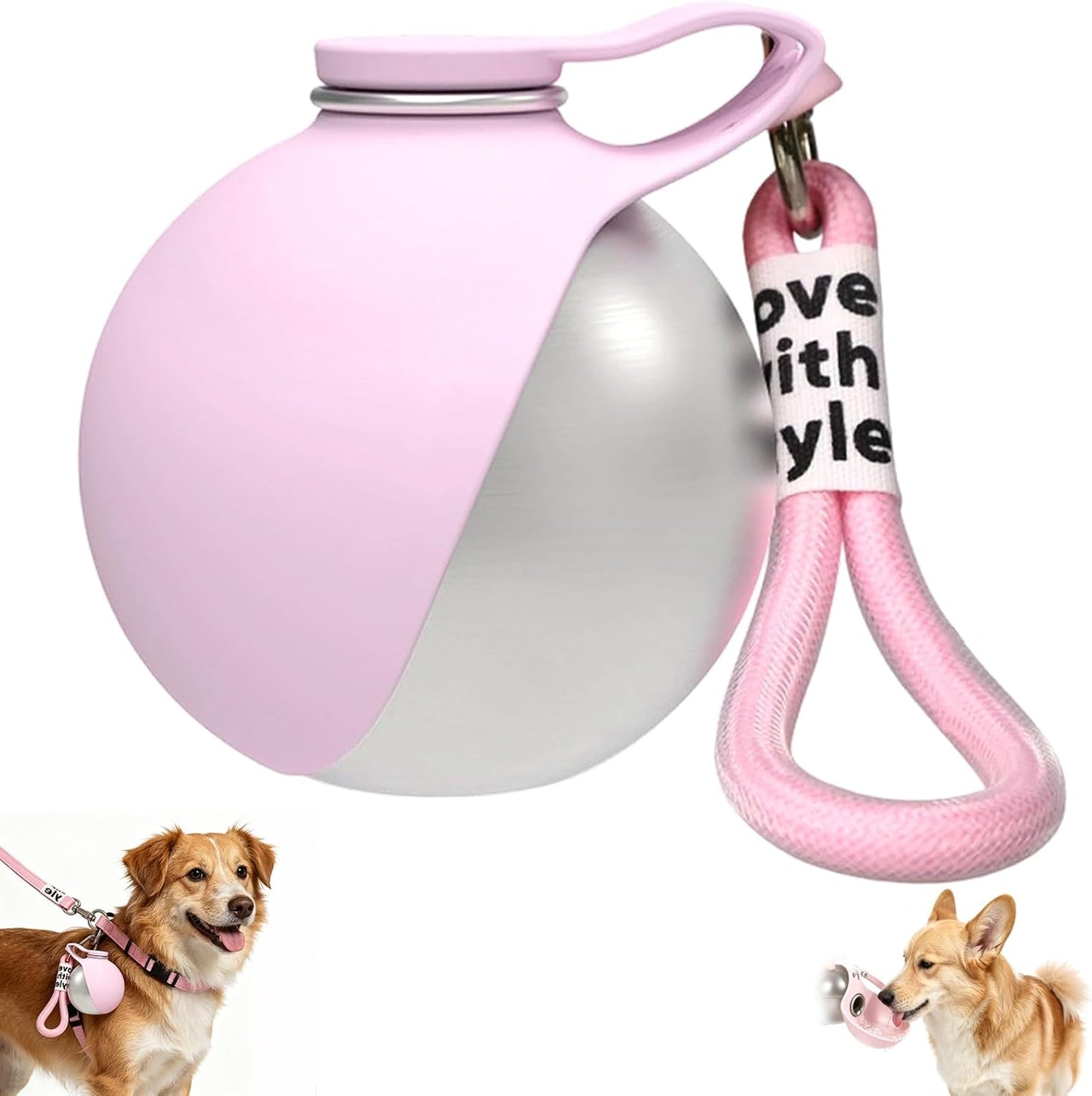 Premium 2-in-1 Portable Dog Water Bottle with Collapsible Bowl for Travel, Hiking, and Outdoor Activities