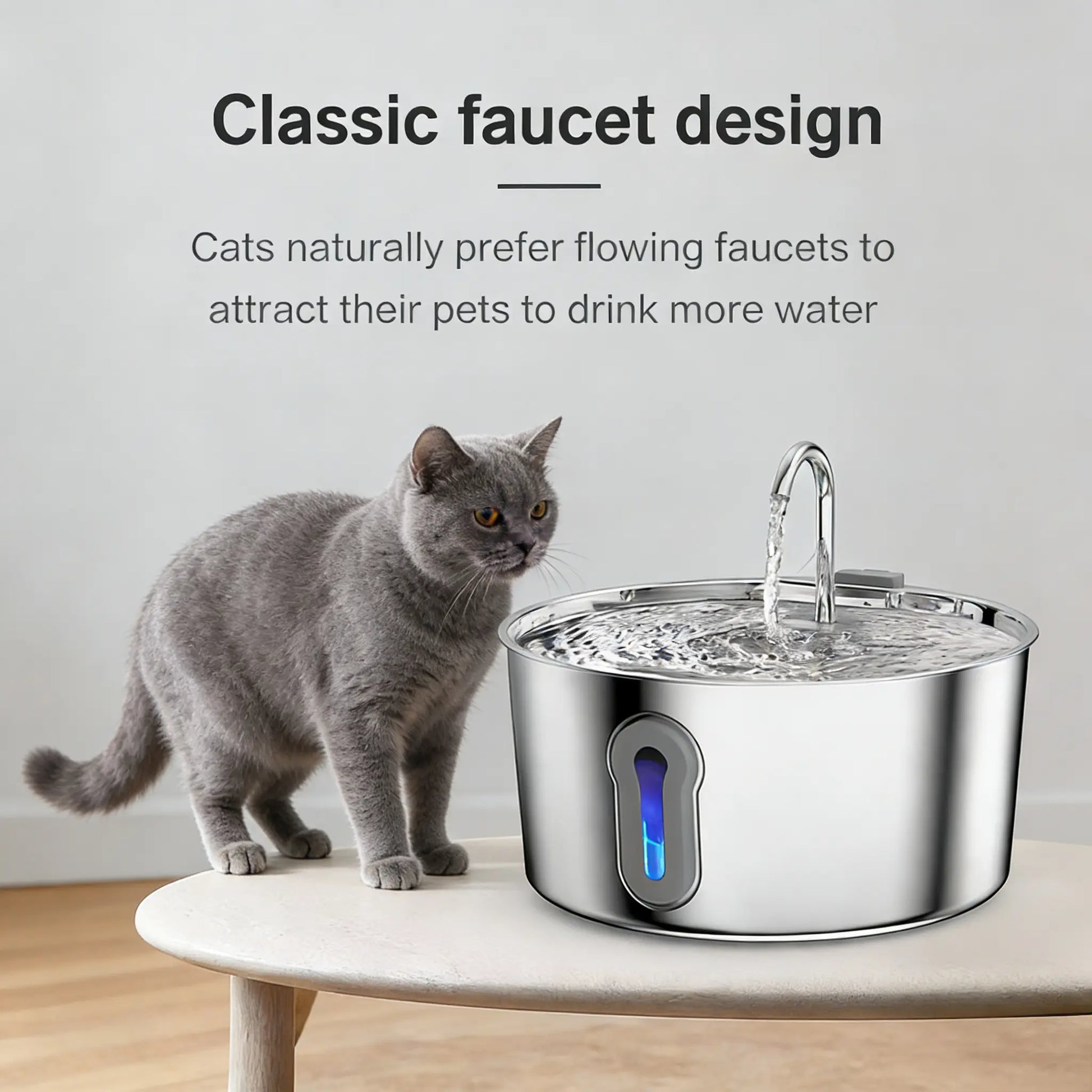 Stainless Steel Cat Water Fountain - 4.0L Large Capacity Quiet Pet Dispenser with USB Connector, Filter Cartridge, and Cleaning Brush Set