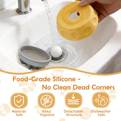 Pawpace Versatile Dog Bowl: Slow Feeder with Lick Ball for Oral Hygiene, Featuring 8 Suction Cups for Mess-Free Liquid Treats
