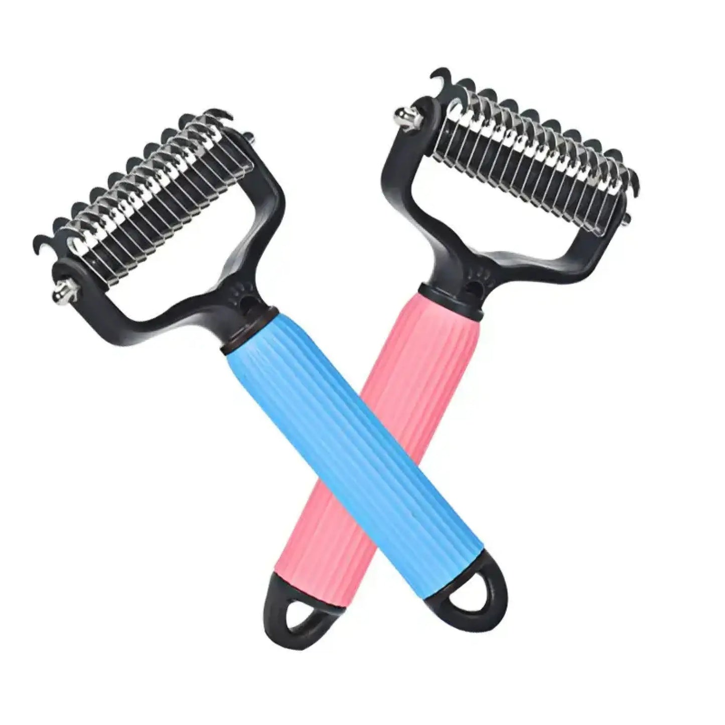 Professional Pet Grooming Tool - Universal Detangling Comb for Dogs, Stainless Steel Double-Sided Design for Effective Shedding Removal and Matted Hair Management, Essential Daily Coat Maintenance Supplies.