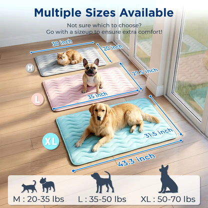 Large Dog Cooling Mat - 30"x20" Self-Cooling Pet Pad for Dogs & Cats, QMAX>0.5, Thickened Cool Fiber, Durable and Portable for Indoor/Outdoor Use, Blue