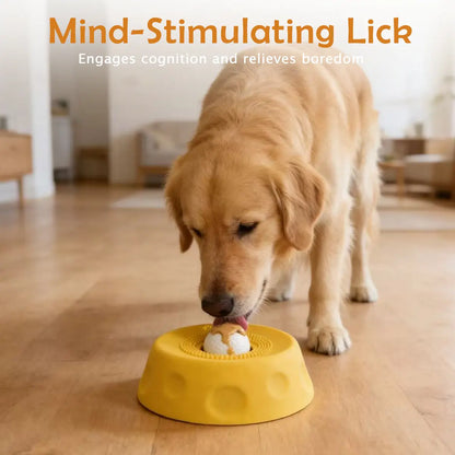 Pawpace Versatile Dog Bowl: Slow Feeder with Lick Ball for Oral Hygiene, Featuring 8 Suction Cups for Mess-Free Liquid Treats