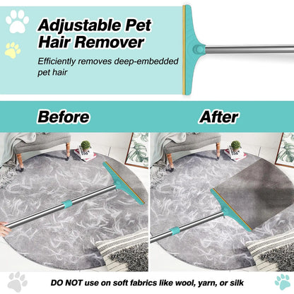 Adjustable Pet Hair Remover Brush with Hanging Ring - Effective Tool for Carpet and Floor Cleaning, Ideal Valentine's Day Gift