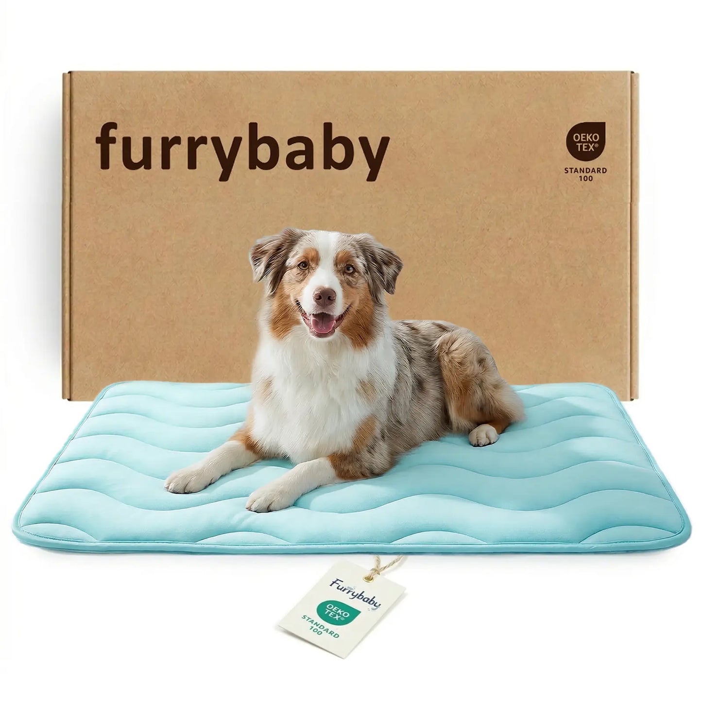 Large Dog Cooling Mat - 30"x20" Self-Cooling Pet Pad for Dogs & Cats, QMAX>0.5, Thickened Cool Fiber, Durable and Portable for Indoor/Outdoor Use, Blue