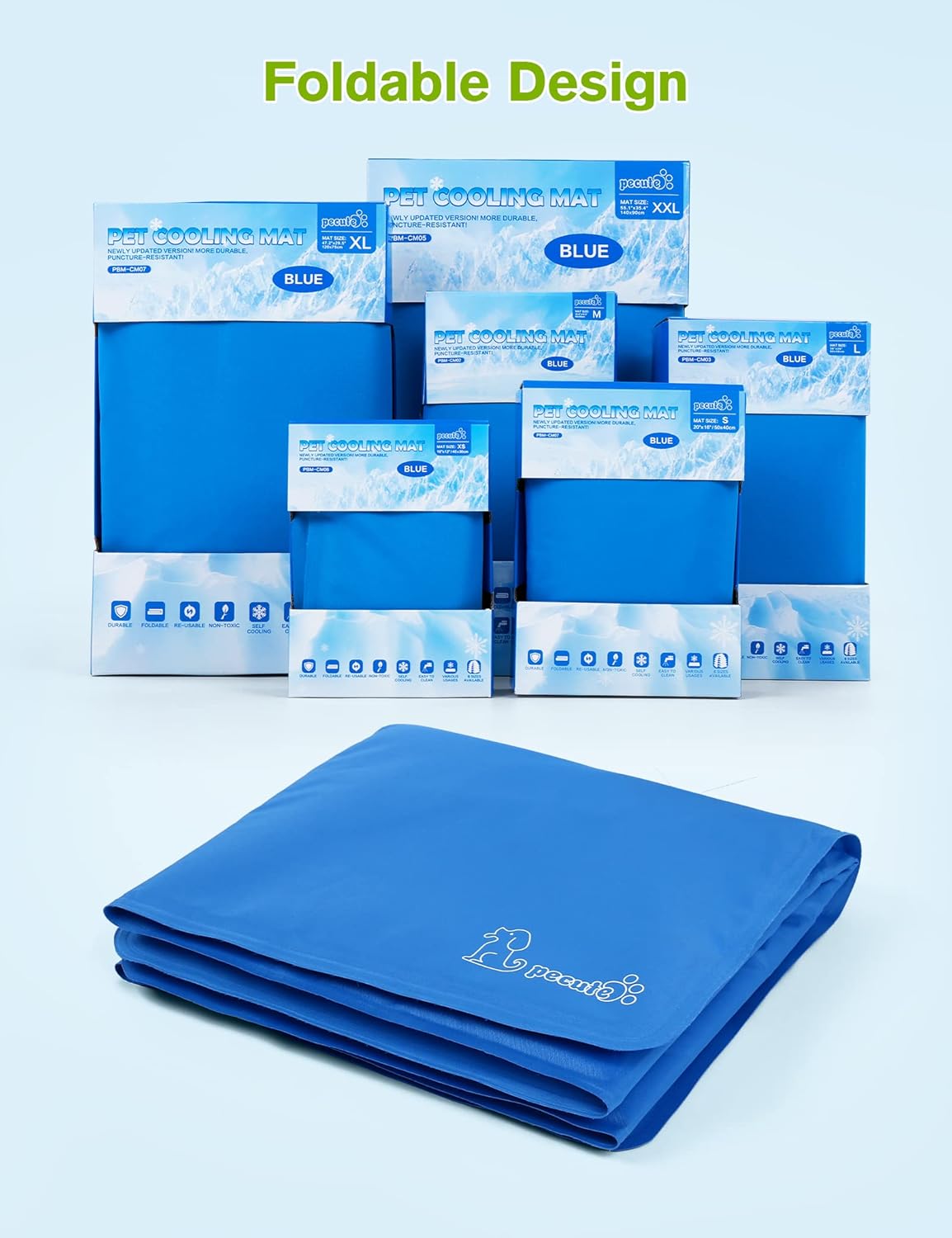 Premium Medium Dog Cooling Mat - 65x50cm, Non-Toxic Gel Self-Cooling Pad for Summer Comfort - Ideal for Dogs and Cats