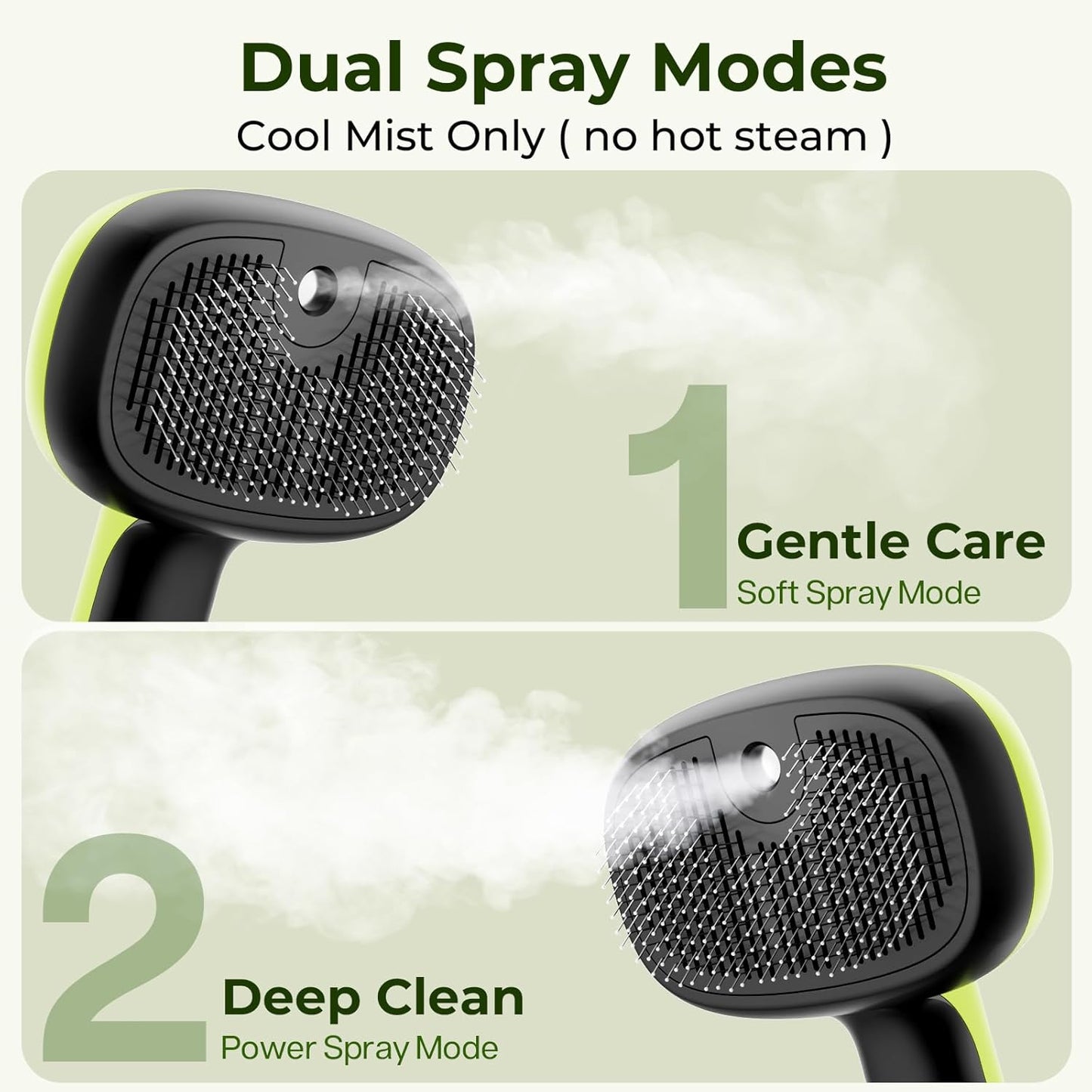 Self-Cleaning Steam Cat Brush with Dual Spray Modes for Effective Grooming of Long and Short Haired Pets