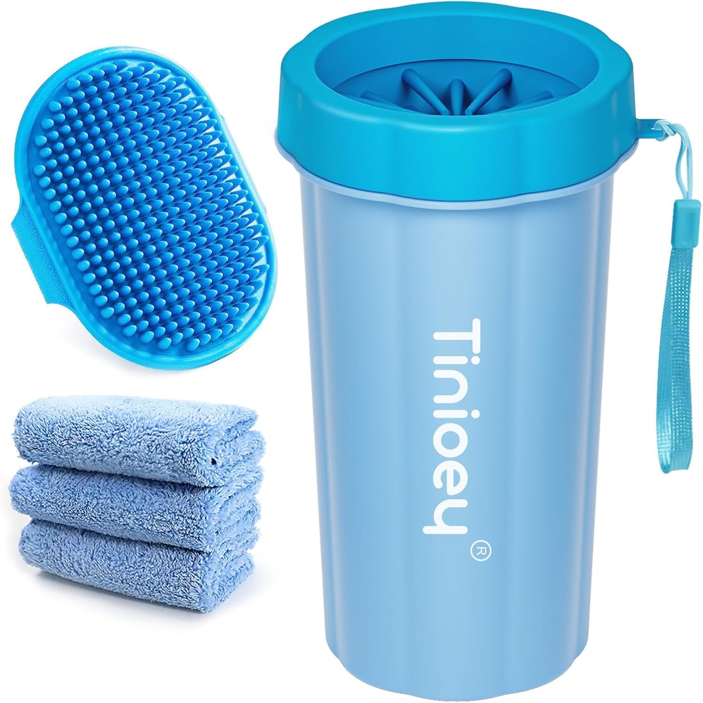 Premium Dog Paw Cleaner - Efficient Mud Removal Solution for Small and Medium Breeds with Three Highly Absorbent Towels