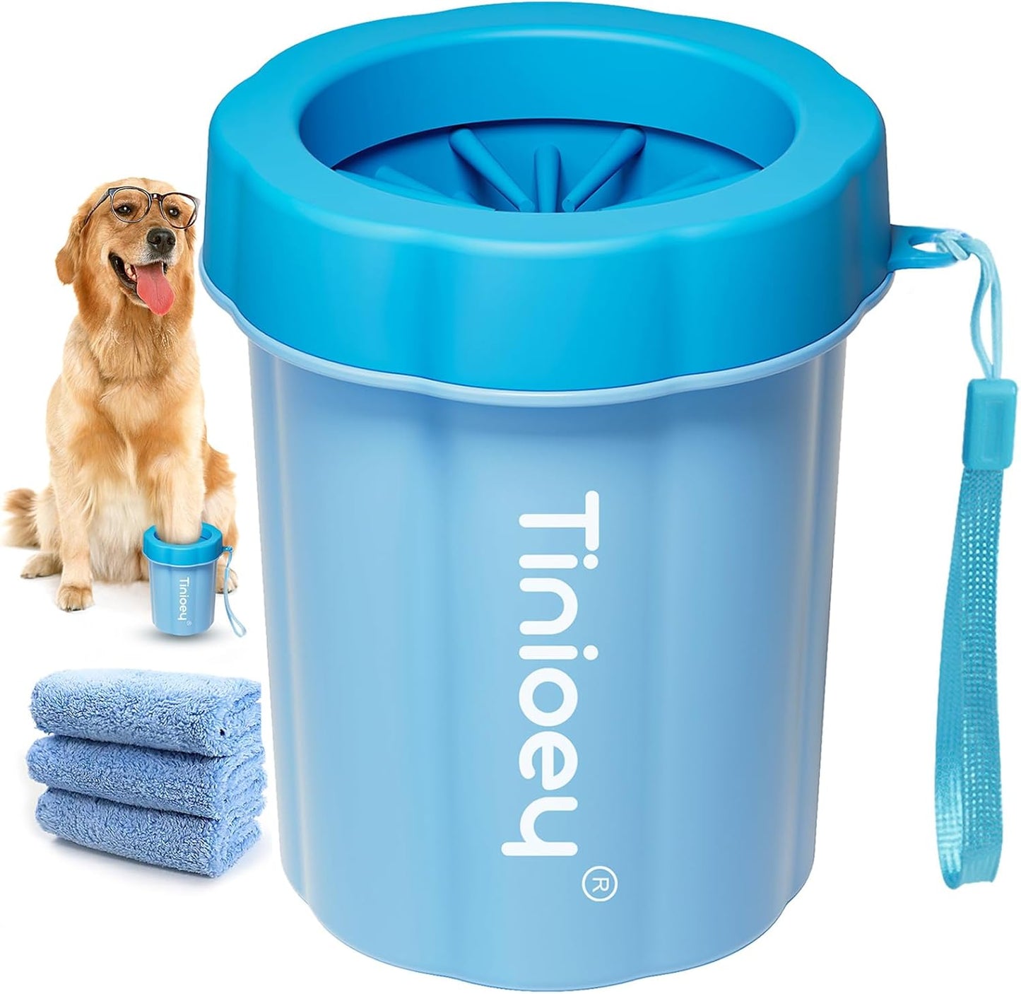 Premium Dog Paw Cleaner - Efficient Mud Removal Solution for Small and Medium Breeds with Three Highly Absorbent Towels