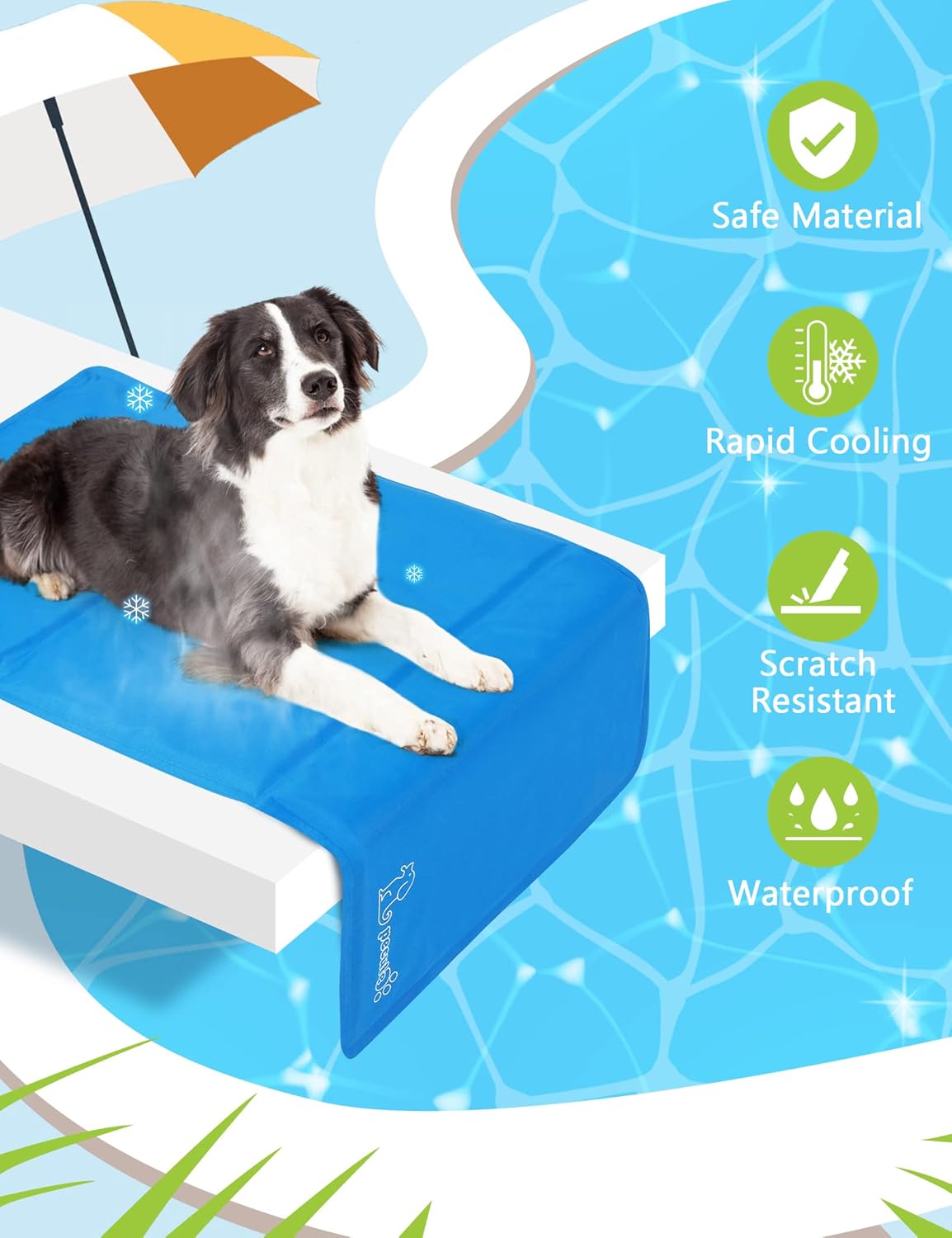 Premium Medium Dog Cooling Mat - 65x50cm, Non-Toxic Gel Self-Cooling Pad for Summer Comfort - Ideal for Dogs and Cats
