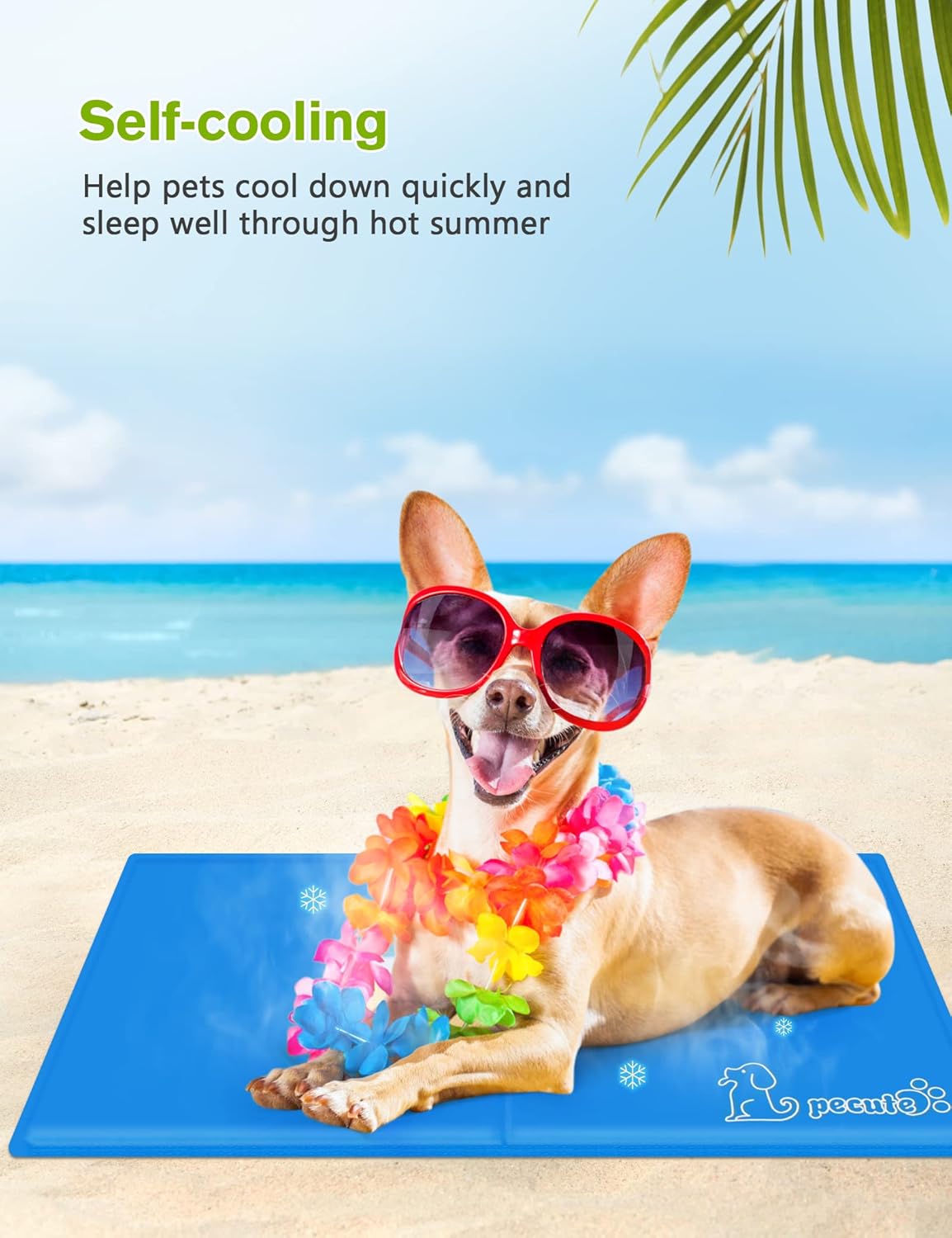 Premium Medium Dog Cooling Mat - 65x50cm, Non-Toxic Gel Self-Cooling Pad for Summer Comfort - Ideal for Dogs and Cats