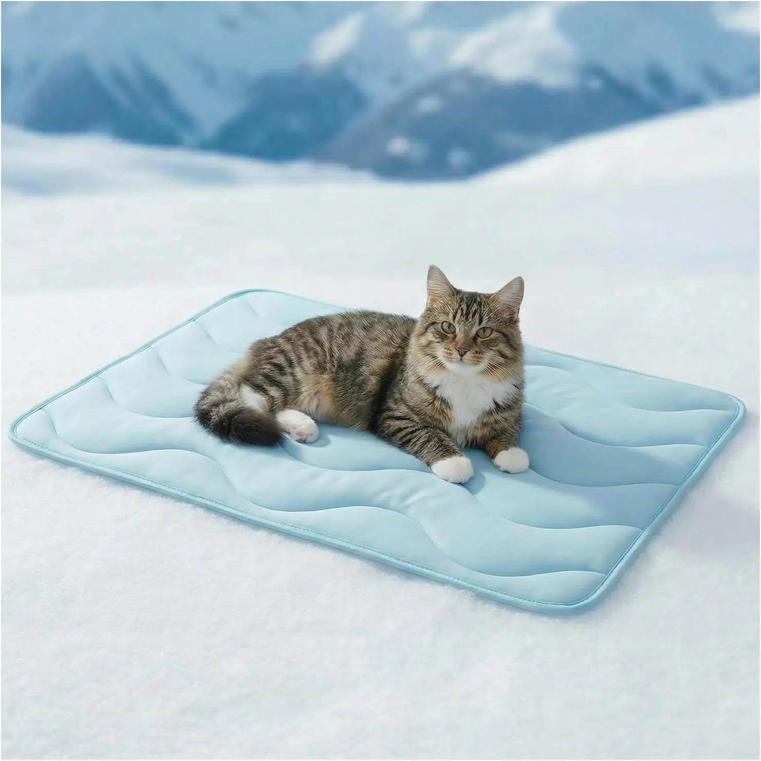 Large Dog Cooling Mat - 30"x20" Self-Cooling Pet Pad for Dogs & Cats, QMAX>0.5, Thickened Cool Fiber, Durable and Portable for Indoor/Outdoor Use, Blue