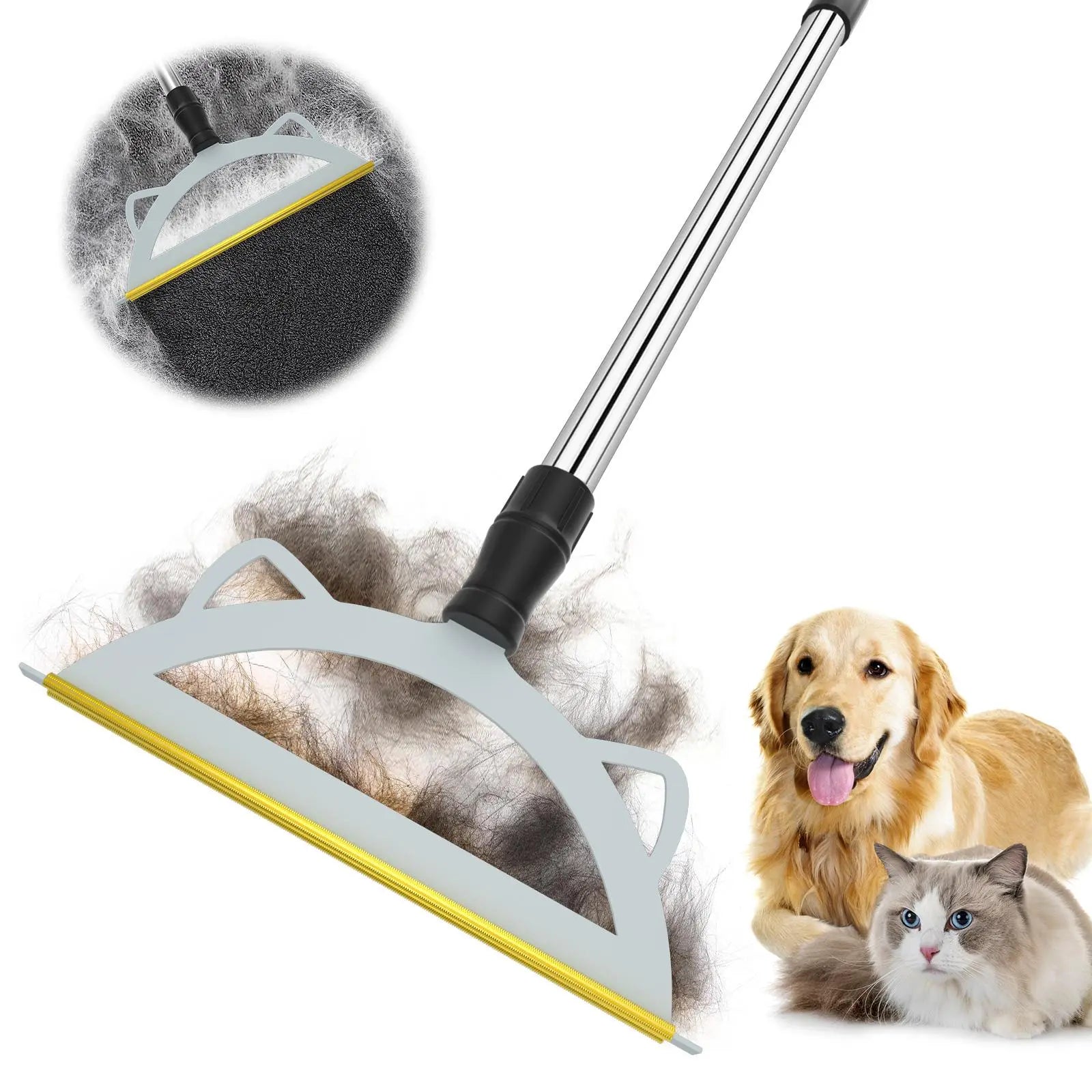 Adjustable Pet Hair Remover Brush with Hanging Ring - Effective Tool for Carpet and Floor Cleaning, Ideal Valentine's Day Gift