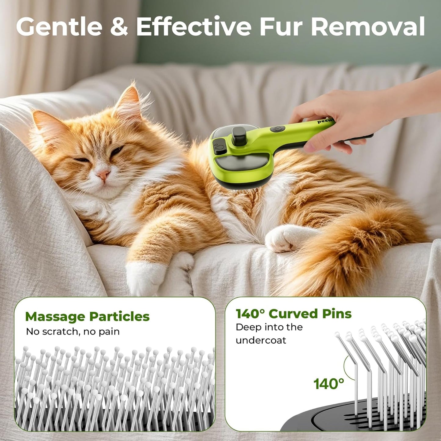 Self-Cleaning Steam Cat Brush with Dual Spray Modes for Effective Grooming of Long and Short Haired Pets