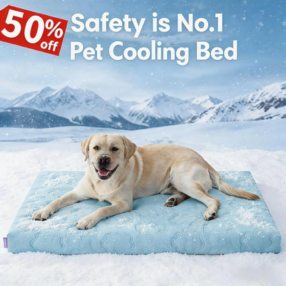 Lesure Orthopedic Cooling Mat for Extra Large Dogs – Q-Max>0.5 with Washable Cover and Non-Slip Egg Crate Foam