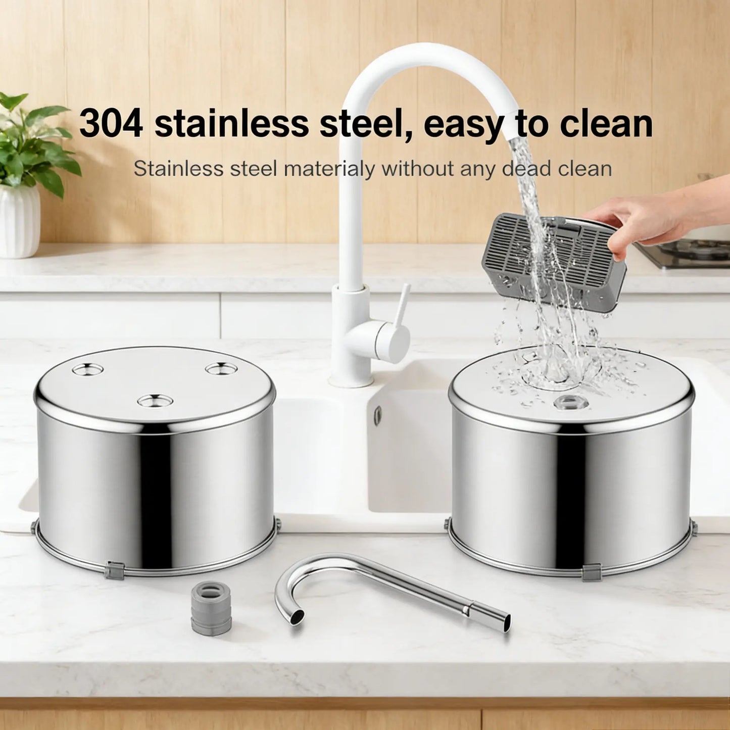 Stainless Steel Cat Water Fountain - 4.0L Large Capacity Quiet Pet Dispenser with USB Connector, Filter Cartridge, and Cleaning Brush Set