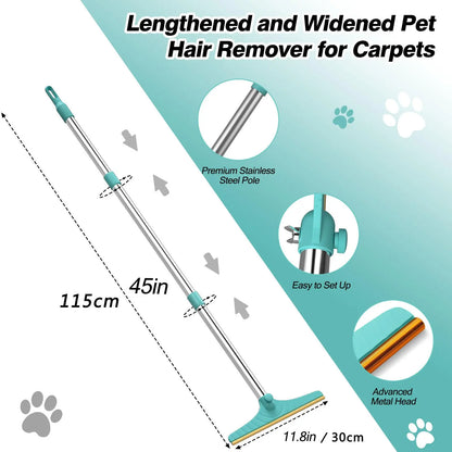 Adjustable Pet Hair Remover Brush with Hanging Ring - Effective Tool for Carpet and Floor Cleaning, Ideal Valentine's Day Gift