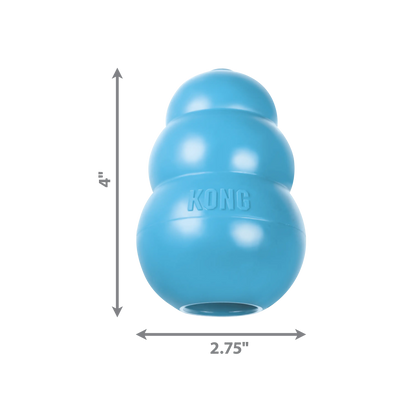 KONG Puppy Teething Rubber Toy - Engaging Chew, Chase, and Fetch Activity - Blue Stuffable Dog Supply