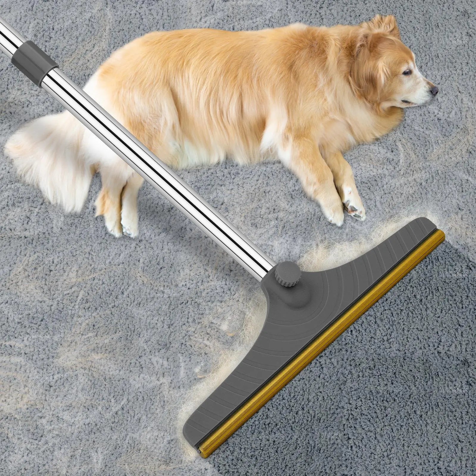 Adjustable Pet Hair Remover Brush with Hanging Ring - Effective Tool for Carpet and Floor Cleaning, Ideal Valentine's Day Gift