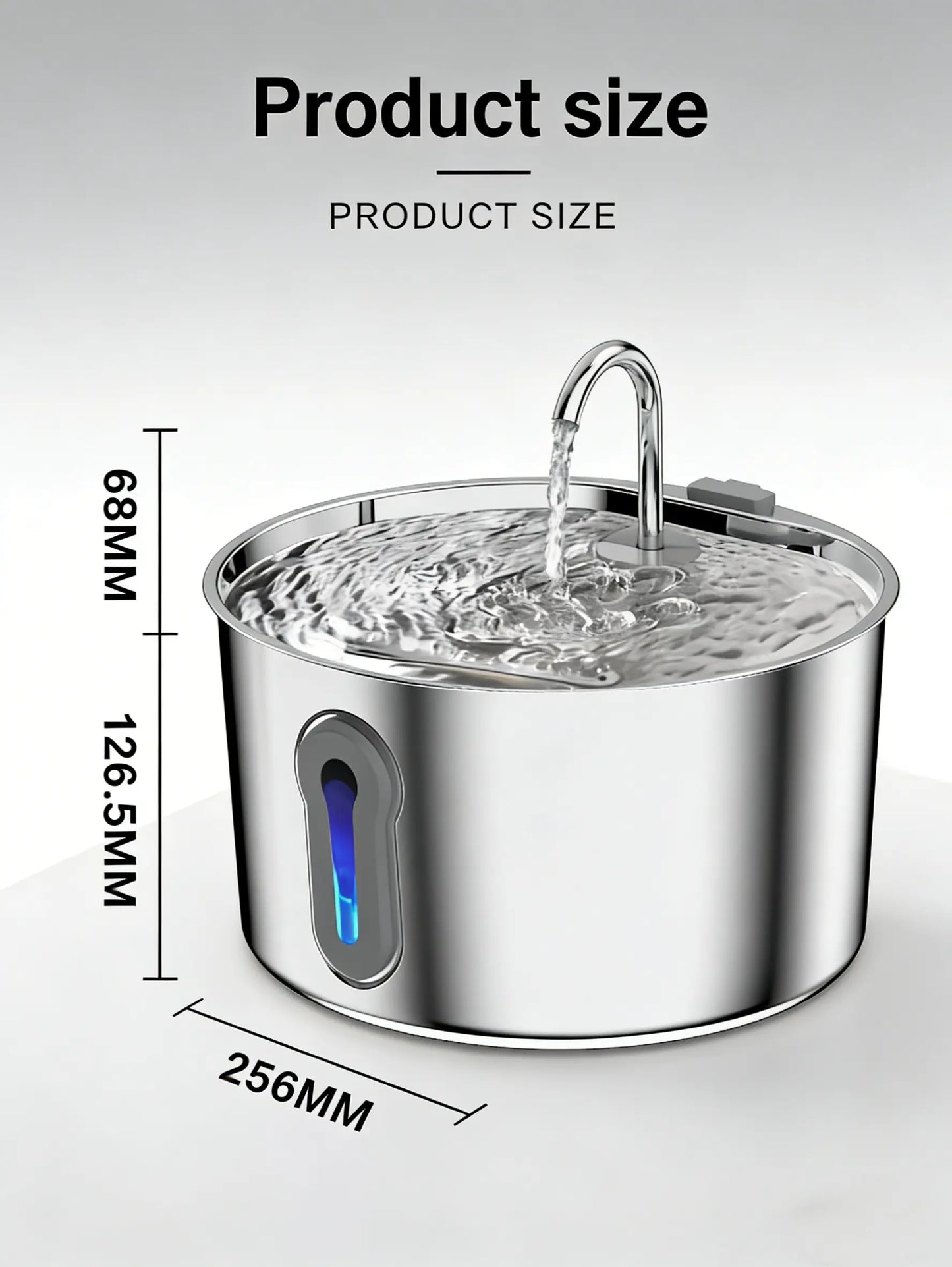 Stainless Steel Cat Water Fountain - 4.0L Large Capacity Quiet Pet Dispenser with USB Connector, Filter Cartridge, and Cleaning Brush Set