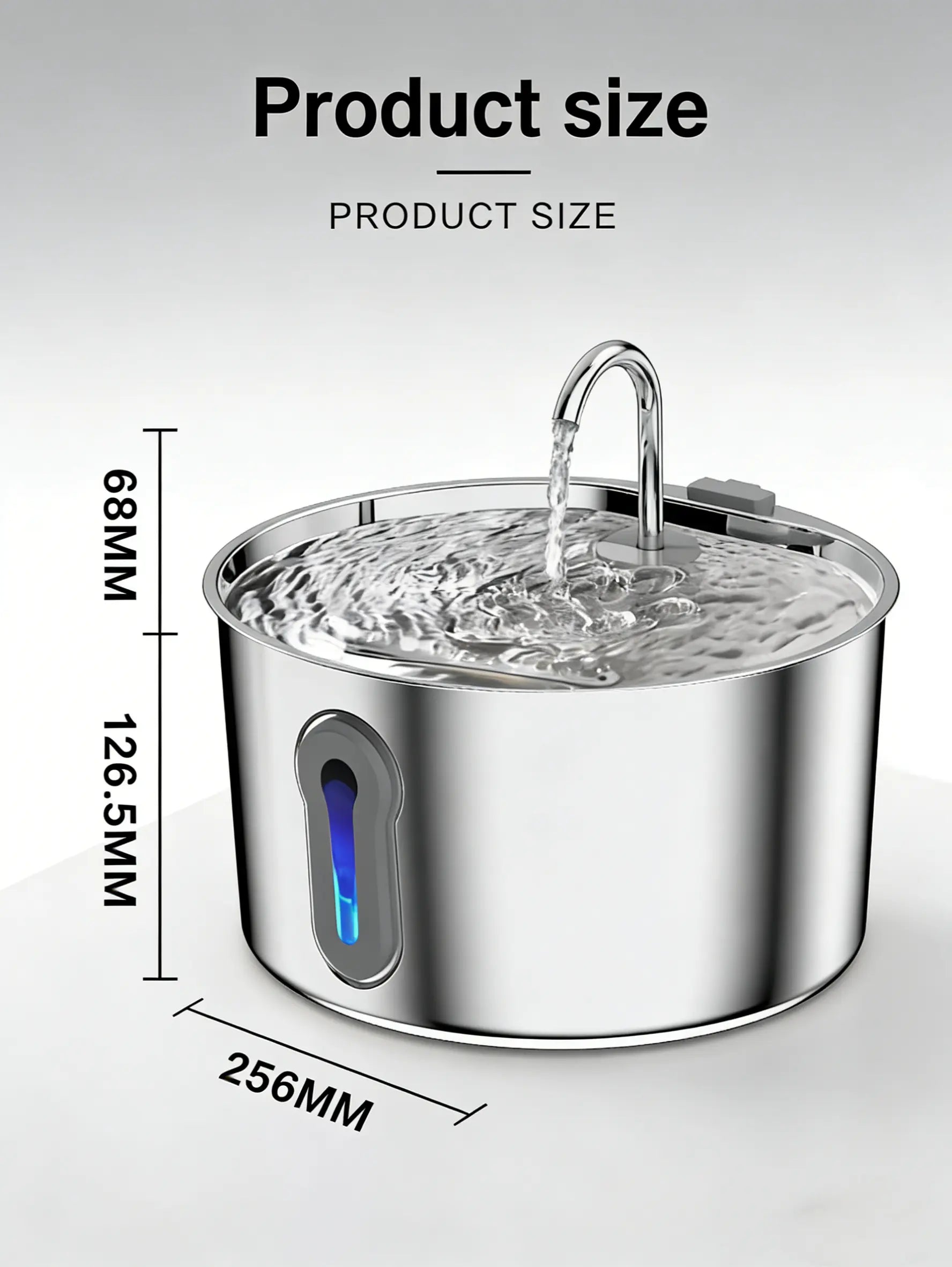 Stainless Steel Cat Water Fountain - 4.0L Large Capacity Quiet Pet Dispenser with USB Connector, Filter Cartridge, and Cleaning Brush Set