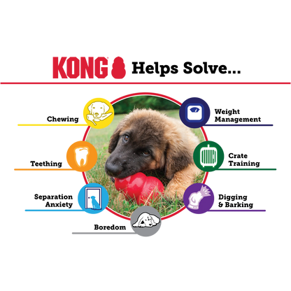 KONG Puppy Teething Rubber Toy - Engaging Chew, Chase, and Fetch Activity - Blue Stuffable Dog Supply