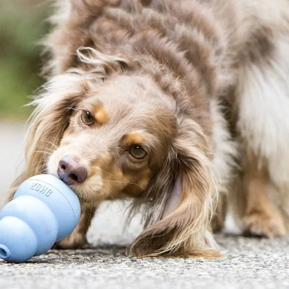 KONG Puppy Teething Rubber Toy - Engaging Chew, Chase, and Fetch Activity - Blue Stuffable Dog Supply